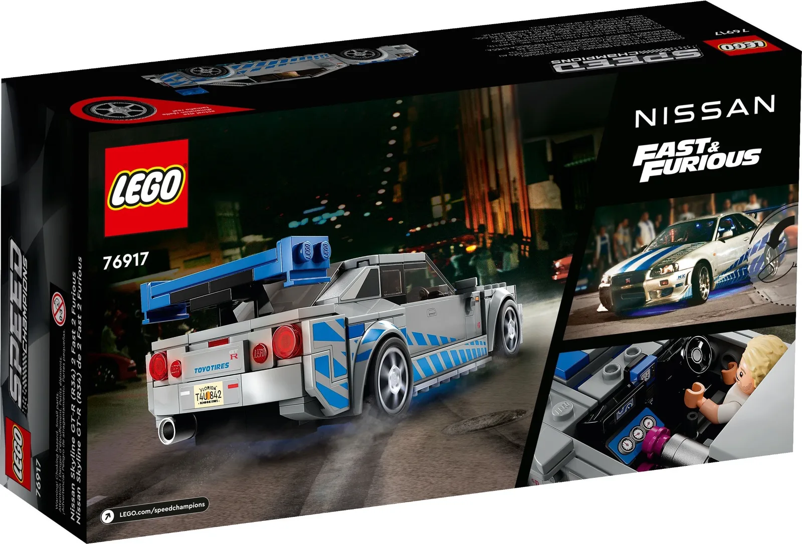 Nissan Skyline Брайана О'Коннора из “Форсажа” 76917, серия Speed Champions, 319 деталей, 2023 год