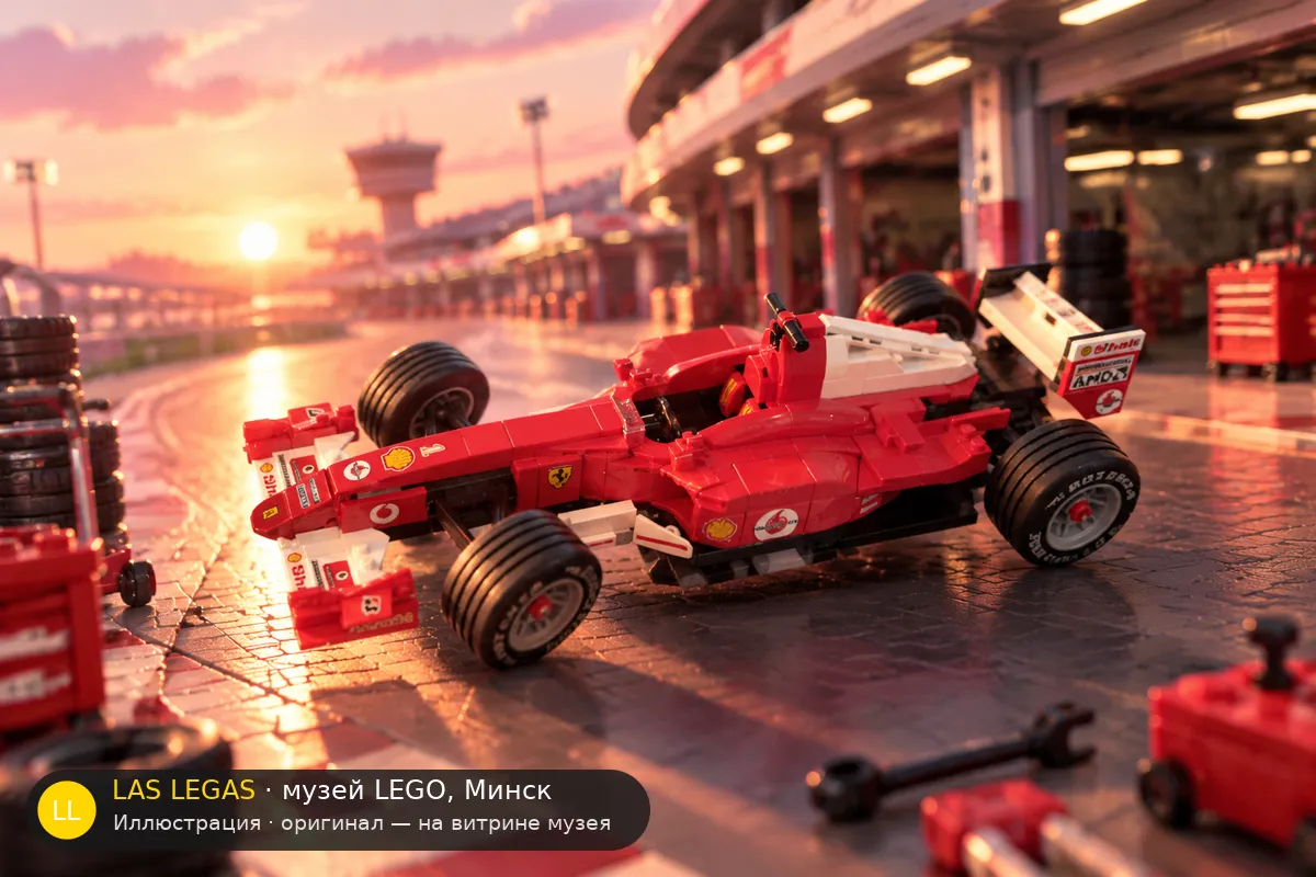LEGO 11375 Ferrari F2004 & Michael Schumacher — экспонат музея Las Legas